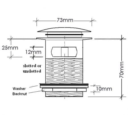 thumbnail interactive-video image 1 of Black Unslotted Basin Waste By Arty Bathrooms - Matt Black Pop Up Brass Sink Waste - Push Button 1 of 14